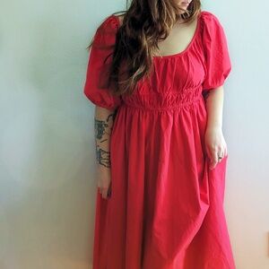 SOLD! Red Cottage Core Dress